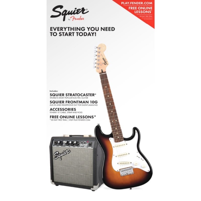 0301812032 Kit de Guitarra Stratocaster Affinity   e Amplificador Frontman 10G Squier By Fender - Sunburst (Brown Sunburst) (32)