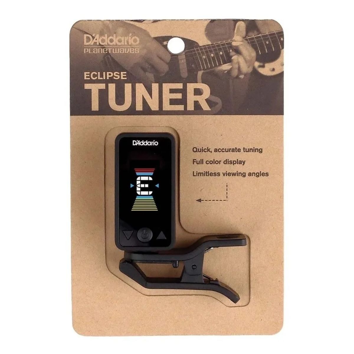 Afinador Cromático Clip D'addario Eclipse PW-CT-17BK - Preto