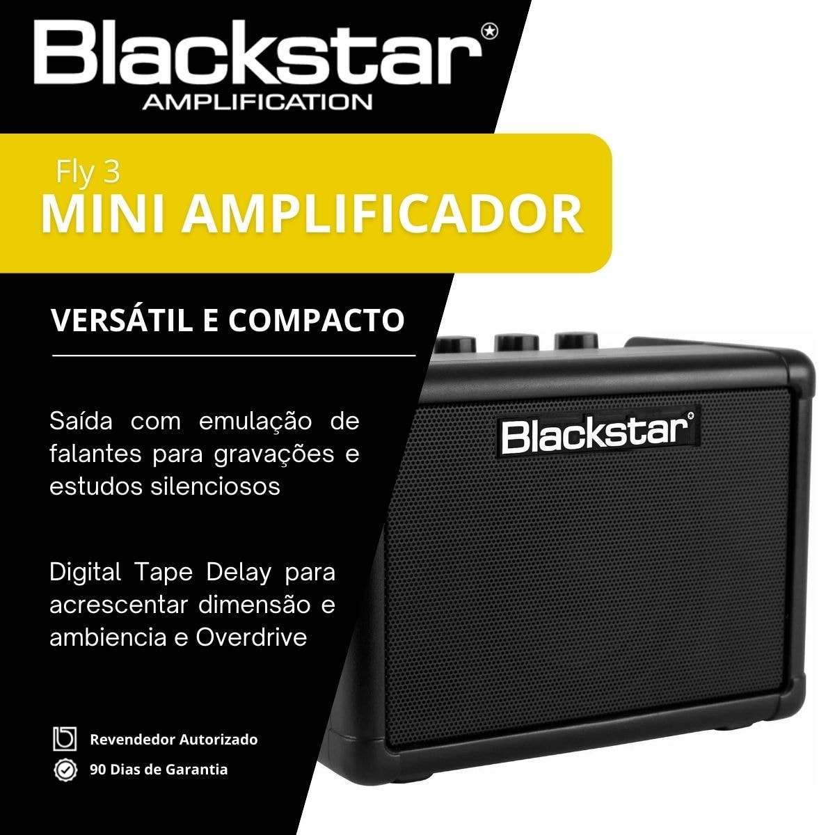 Amplificador de Guitarra Blackstar Fly 3 Mini Amp com Overdrive e