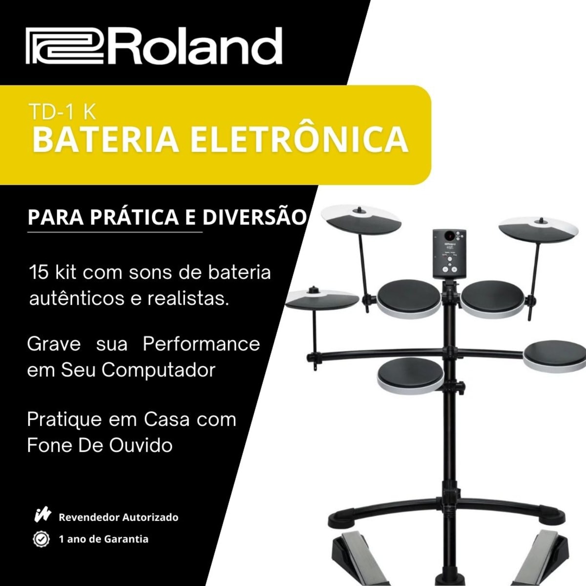 Bateria Eletrônica TD-1 K Série V-Drums Portátil