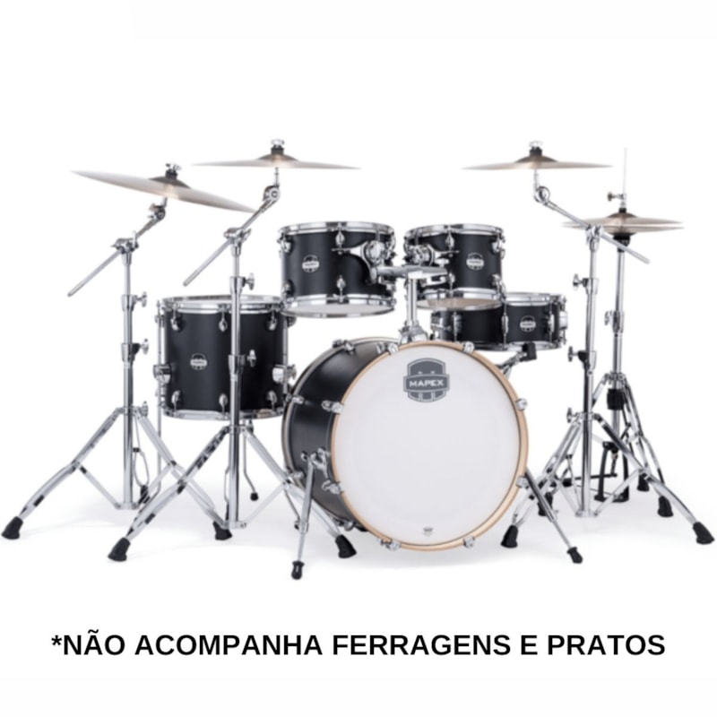 Bateria Mapex Mars Maple MM504SF Shell Pack - Matte Black (Sem Ferragens)