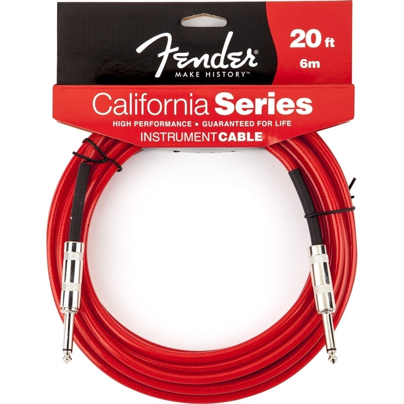 Cabo para Instrumento P10 Reto-P10 Reto California Séries 6,10m Fender - Vermelho (Candy Apple) (CA)