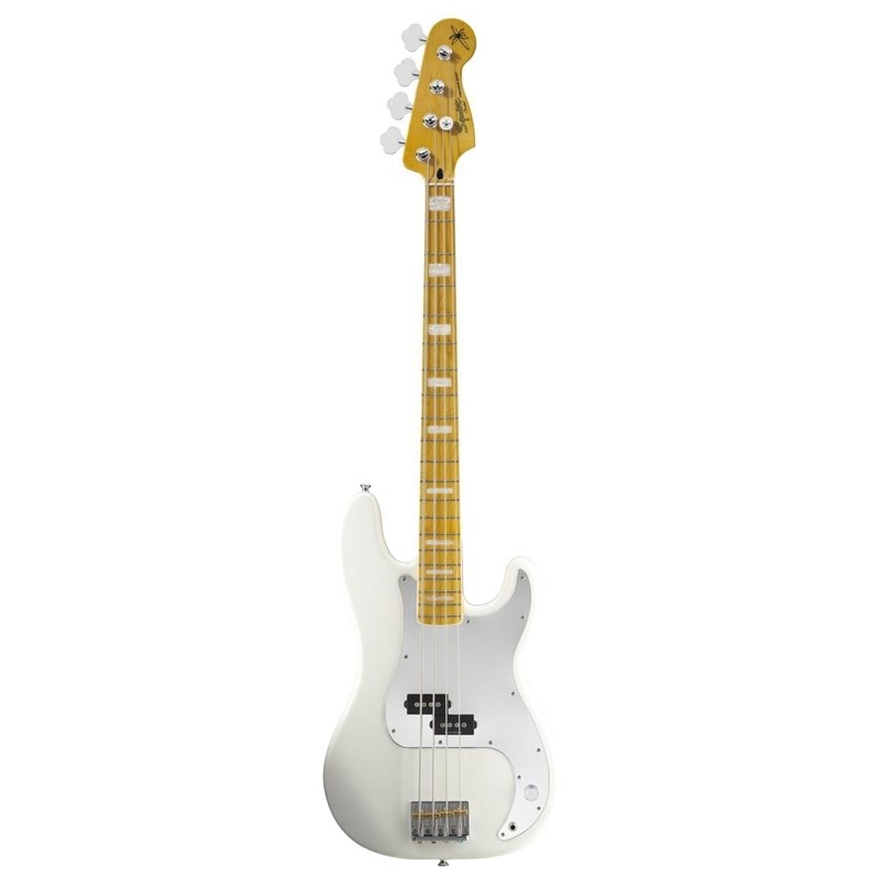 Contrabaixo Signature Chris Aiken Precision Bass 4 Cordas Squier By Fender - Branco (Olimpic White Stripe) (305)