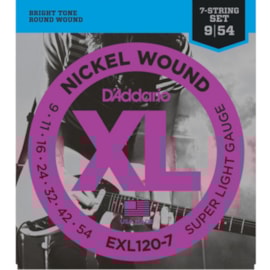 Corda para Guitarra 7 Cordas Exl120-7 (0.09) D'Addario Corda para Guitarra 7 Cordas Exl120-7 (0.09) D'Addario