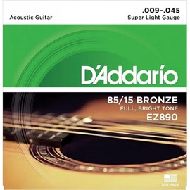 Encordoamento de Violão Aço EZ890 Bronze 85/15 0.009-0.045 D'Addario