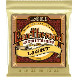 Encordoamento Earthwood 80/20 Light Violão Aço (2004) 0.011-0.052 Jogo de Cordas Ernie Ball