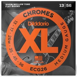 Encordoamento para Guitarra  013 Flatwound Chromes ECG 26 D'Addario