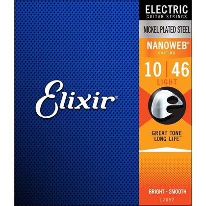 Encordoamento para Guitarra Elixir 010-046 Nanoweb Jogo de Cordas Elixir