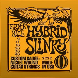 Encordoamento para Guitarra Ernie Ball 2222 Hibrid Slinky .009/.046 Jogo de Cordas