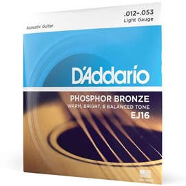 Encordoamento para Violão Aço 012 EJ16 Phosphor Bronze D'Addario