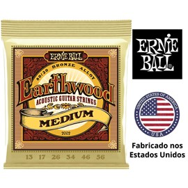 Encordoamento para Violão Aço 013 Earthwood Bronze 80/20 Medium Ernie Ball