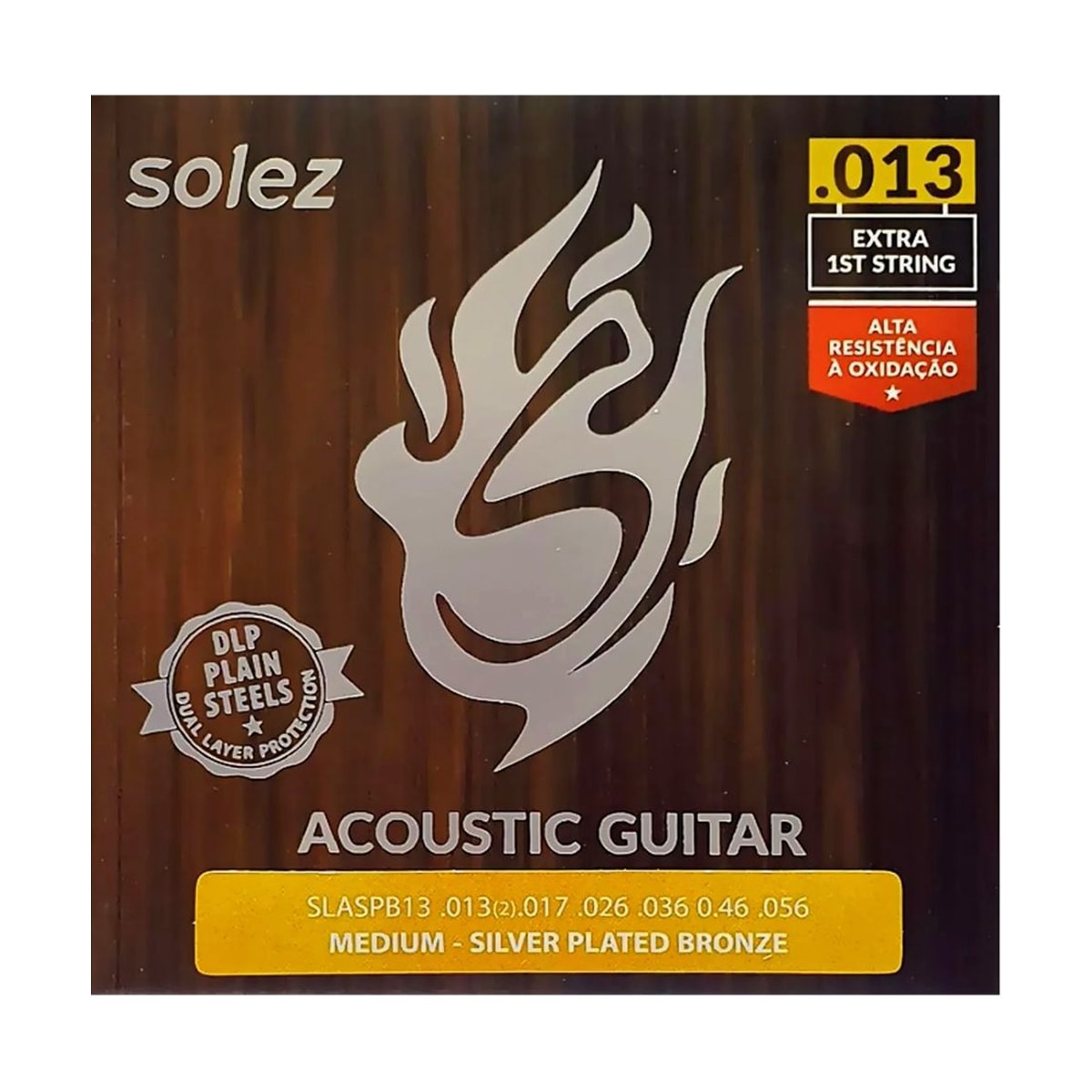 Encordoamento Solez para Violão Aço 013 Solez Slaspb13 Bronze