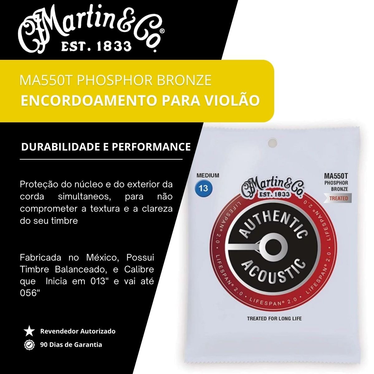 Encordoamento Violão Martin Aço MEC13 013-056 Eric Clapton Edição