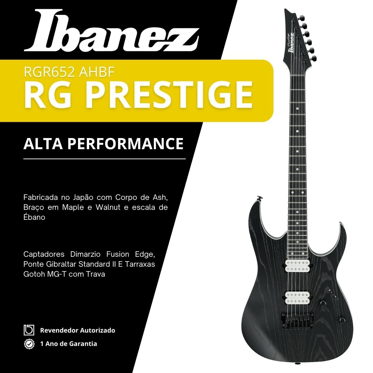 Guitara Prestige RGR652 AHBF Dimarzio com Case Made in Japan
