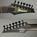 Guitarra 7 Cordas Iron Label com Captadores Bare Knuckle Aftermath RGD Series Axion Label 71ALPA Ibanez - Charcoal Burst Black Stained Flat (CKF)