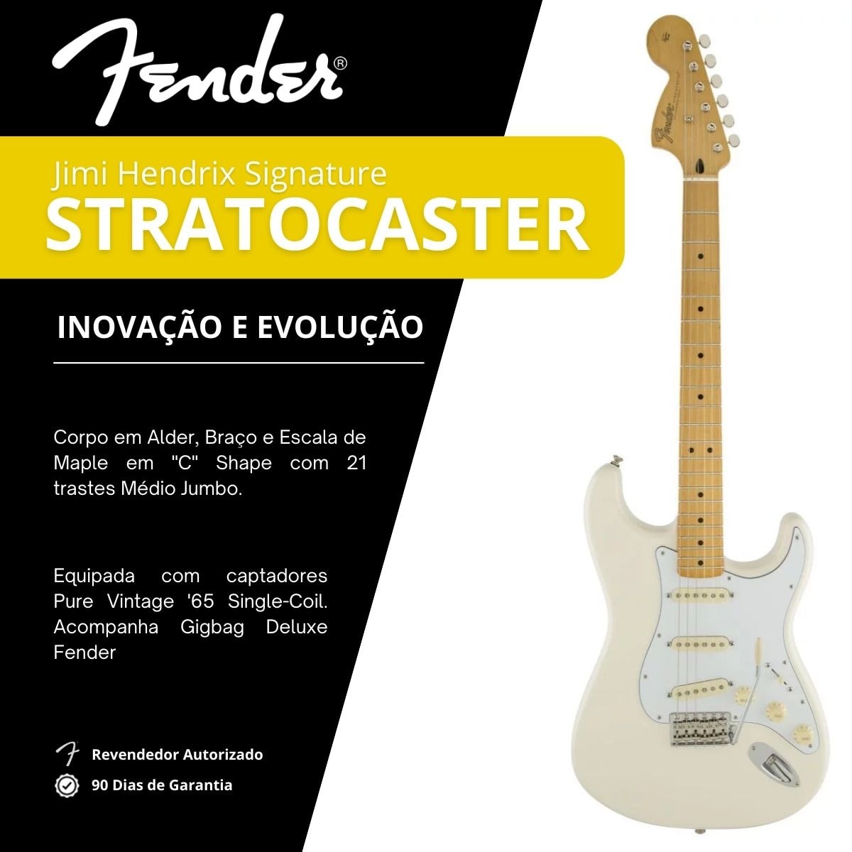 Guitarra Fender Stratocaster Jimi Hendrix Signature - Olympic White
