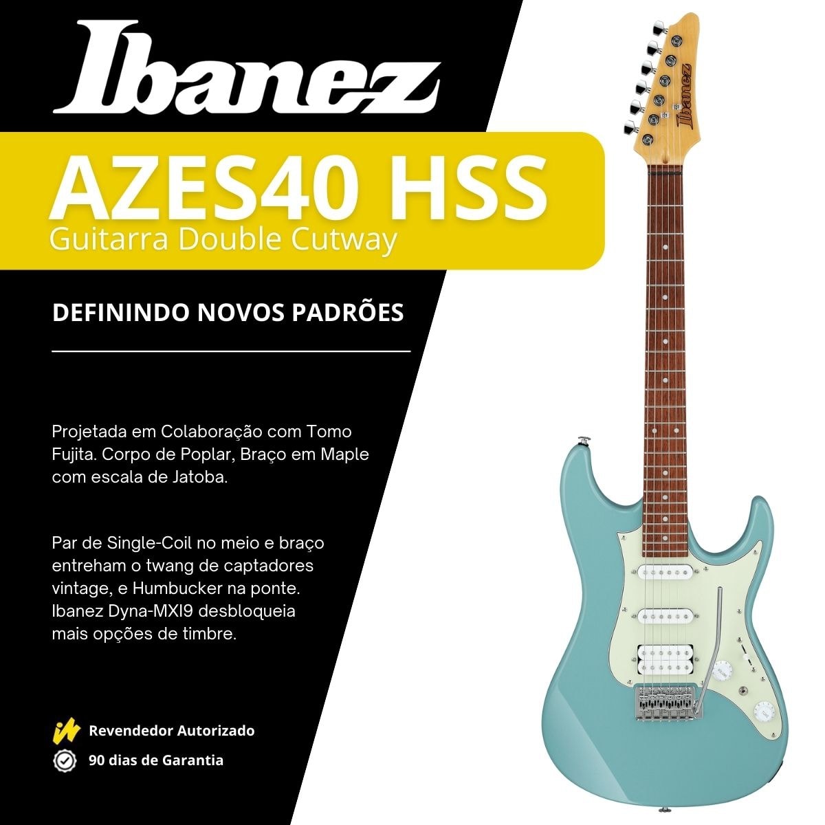 Guitarra Ibanez Strato AZES-40 HSS - Purist Blue