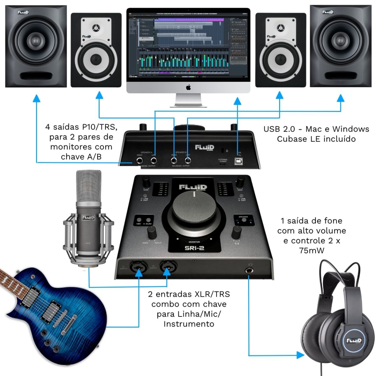 Interface de Áudio Fluid Audio SRI-2