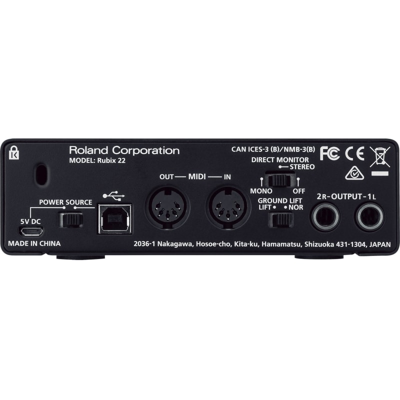 Interface para Gravação de Áudio Roland Rubix 22