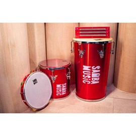 Kit Samba Music Rebolo, Repique, Reco-Reco e Pandeiro KSM-01 RD PHX - Vermelho (Red) (RD)