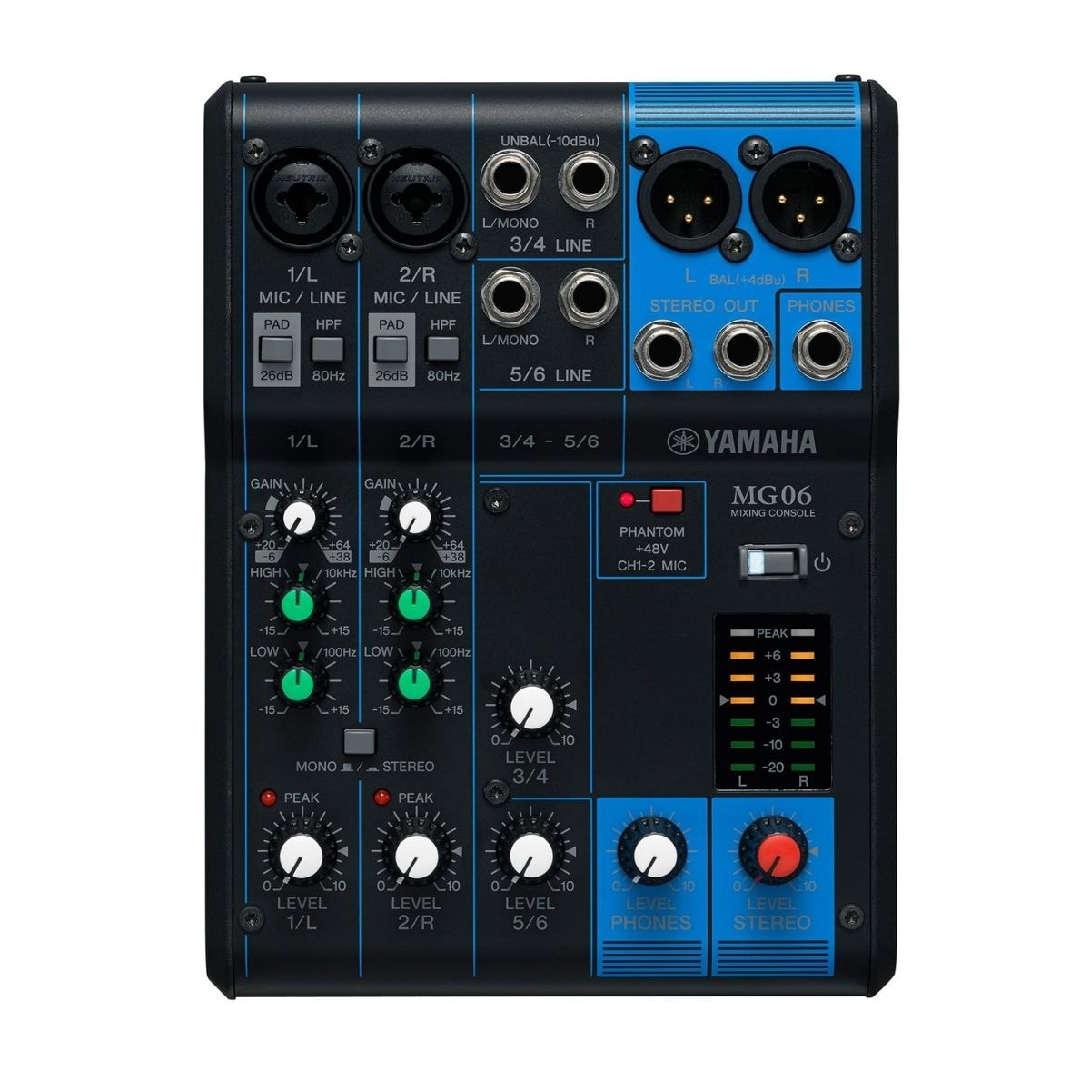 Mesa de som Yamaha Mixer AG06 MKII com Interface USB - Preta