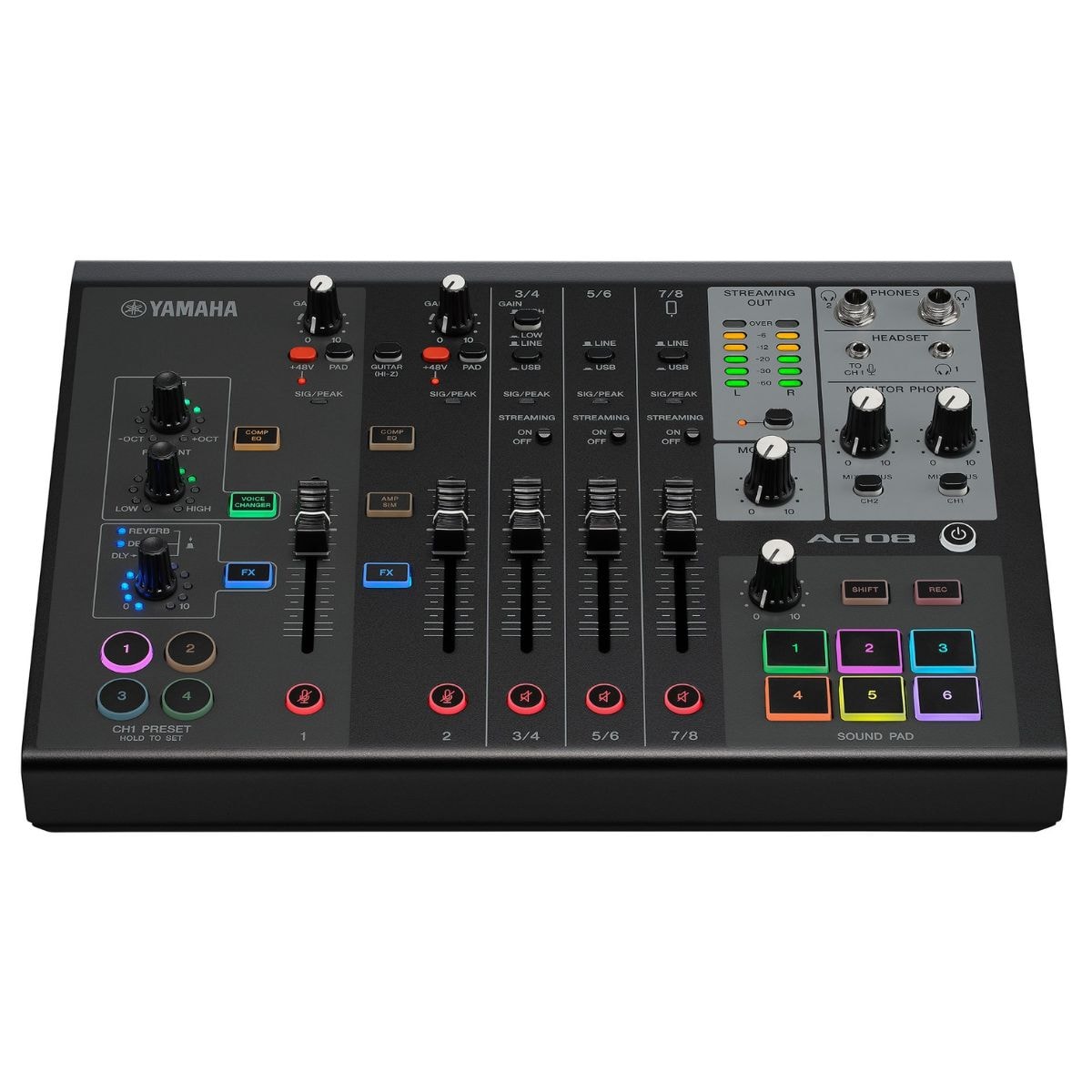 Yamaha AG08 ブラック Mesa de Som Yamaha Mixer AG08 com Interface USB - Preta