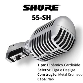 Microfone 55SH Series II Clássico Dinâmico Cardióide Unidyne para Vocais Shure