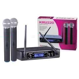 Microfone Sem Fio Duplo Bastão UHF KRU 220 Karsect Microfone Sem Fio Duplo Bastão UHF KRU 220 Karsect