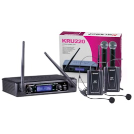 Microfone Sem Fio Duplo Headset Uhf Kru220 Karsect Microfone Sem Fio Duplo Headset Uhf Kru220 Karsect