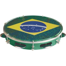 Pandeiro 10" Stand Injetado Bandeira do Brasil Tp350ve Torelli Pandeiro 10" Stand Injetado Bandeira do Brasil Tp350ve Torelli