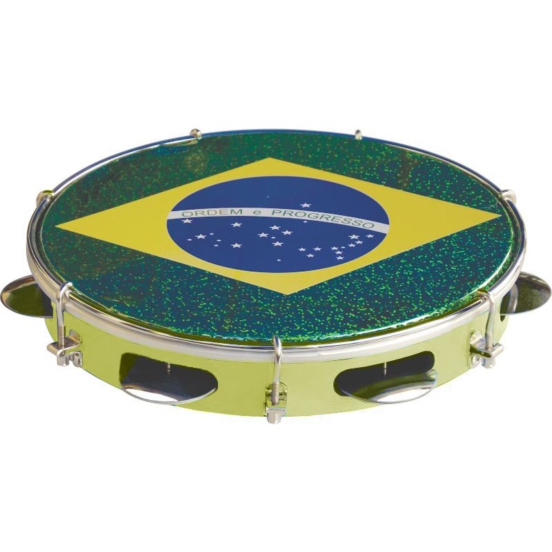 Pandeiro 10" Standart Injetado Bandeira do Brasil Tp350am Torelli