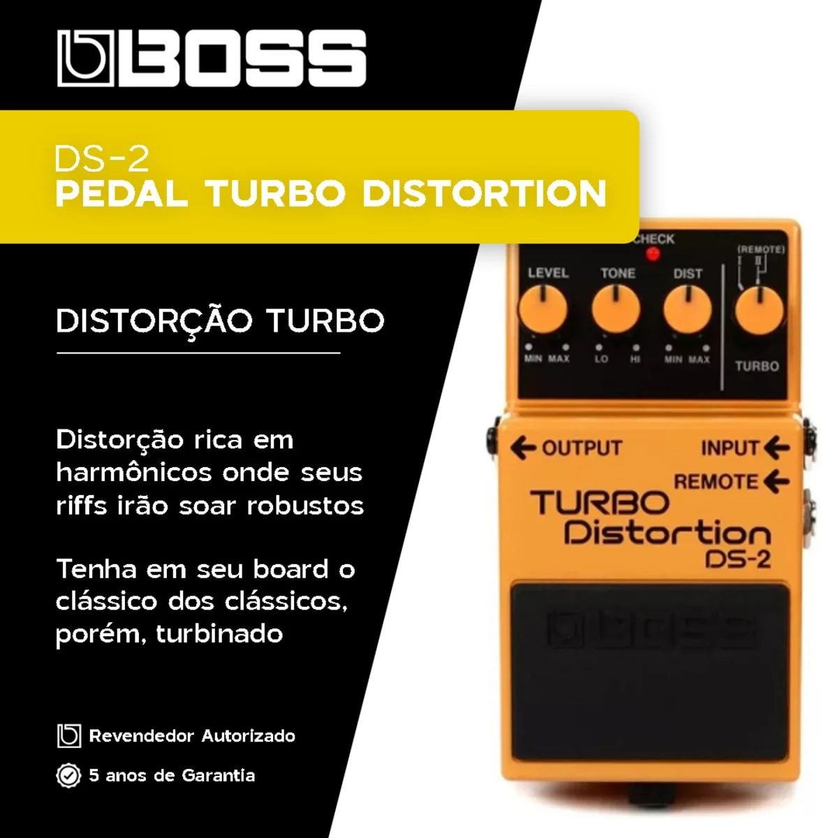 BOSS Turbo Distortion DS-2 ゲルマ ニッセイコンデンサ Pedal de efeito Boss Turbo Distortion DS-2 laranja | Frete grátis