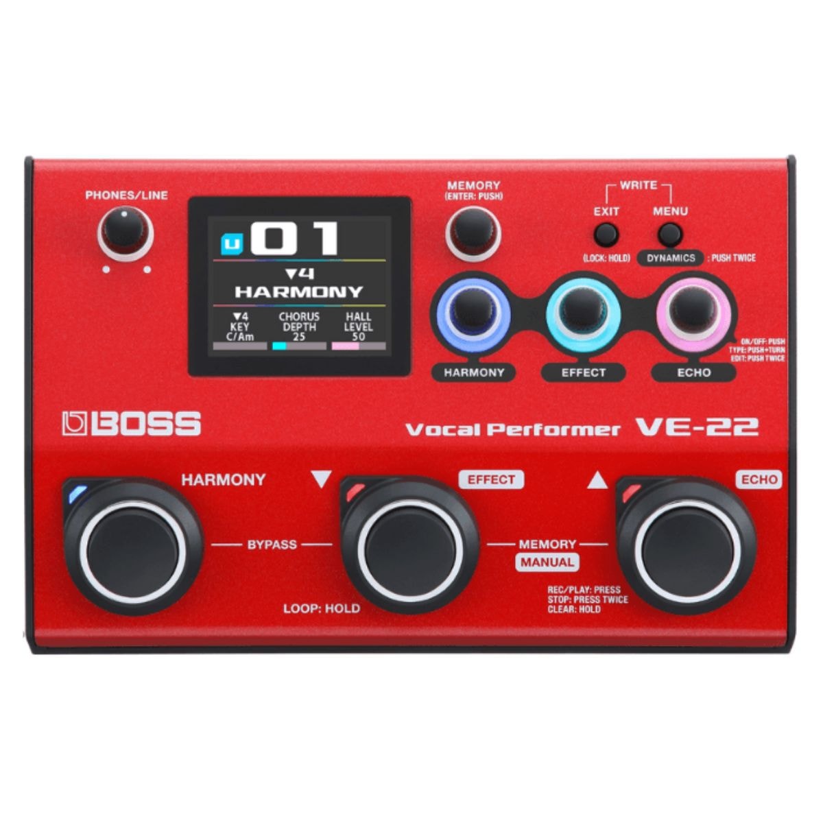 BOSS VE-22 ヴォーカルエフェクター Pedal Boss VE-22 Efeitos para Voz e Preamp