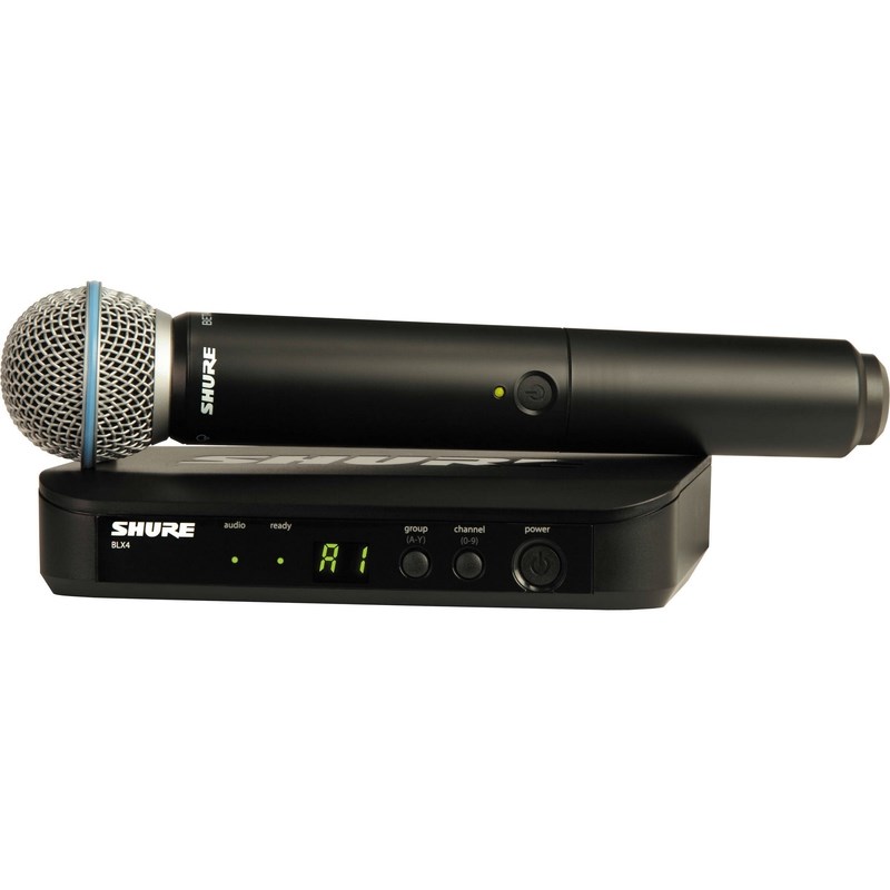 Sistema Sem Fio BLX 24 com Microfone Beta 58 Frequência J10 584.15 - 607.87 MHz
