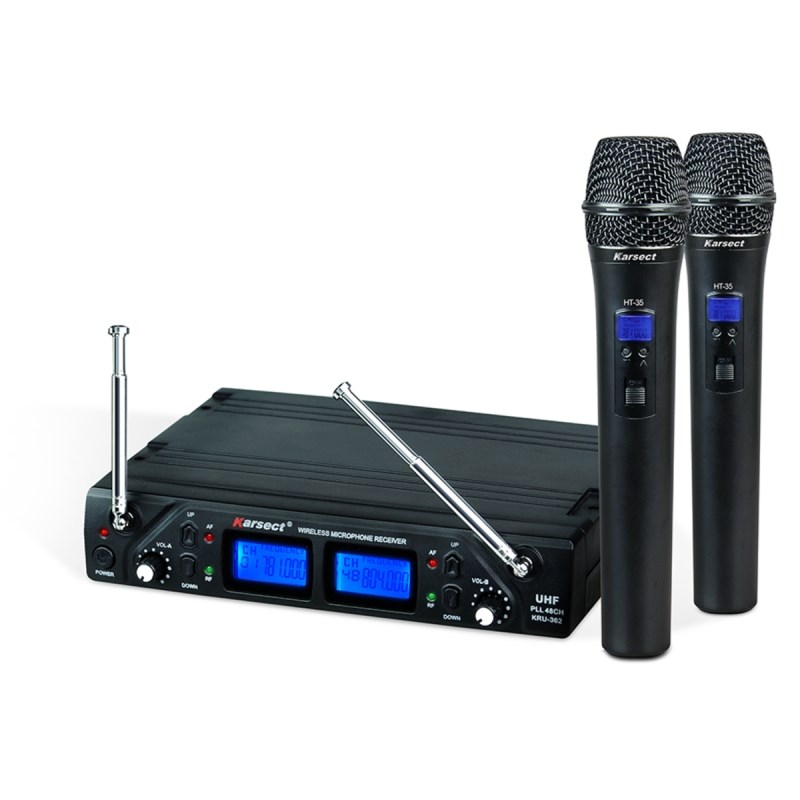 Sistema Sem Fio KRU362 com Microfone Duplo Digital UHF Karsect