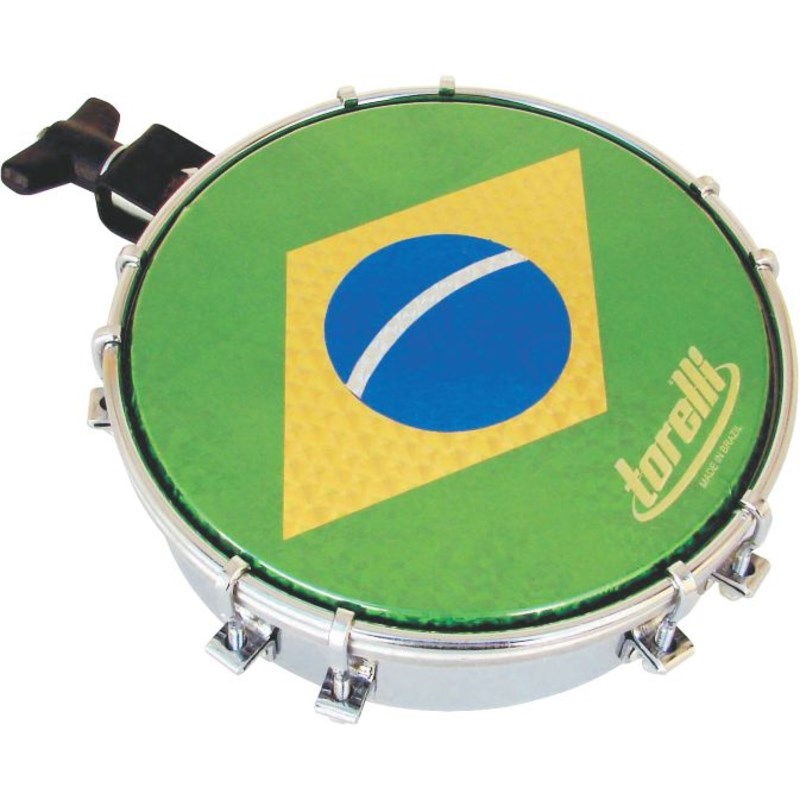 Tamborim 6'' Aço Cromado C/clamp (Pele Brasil) Torelli