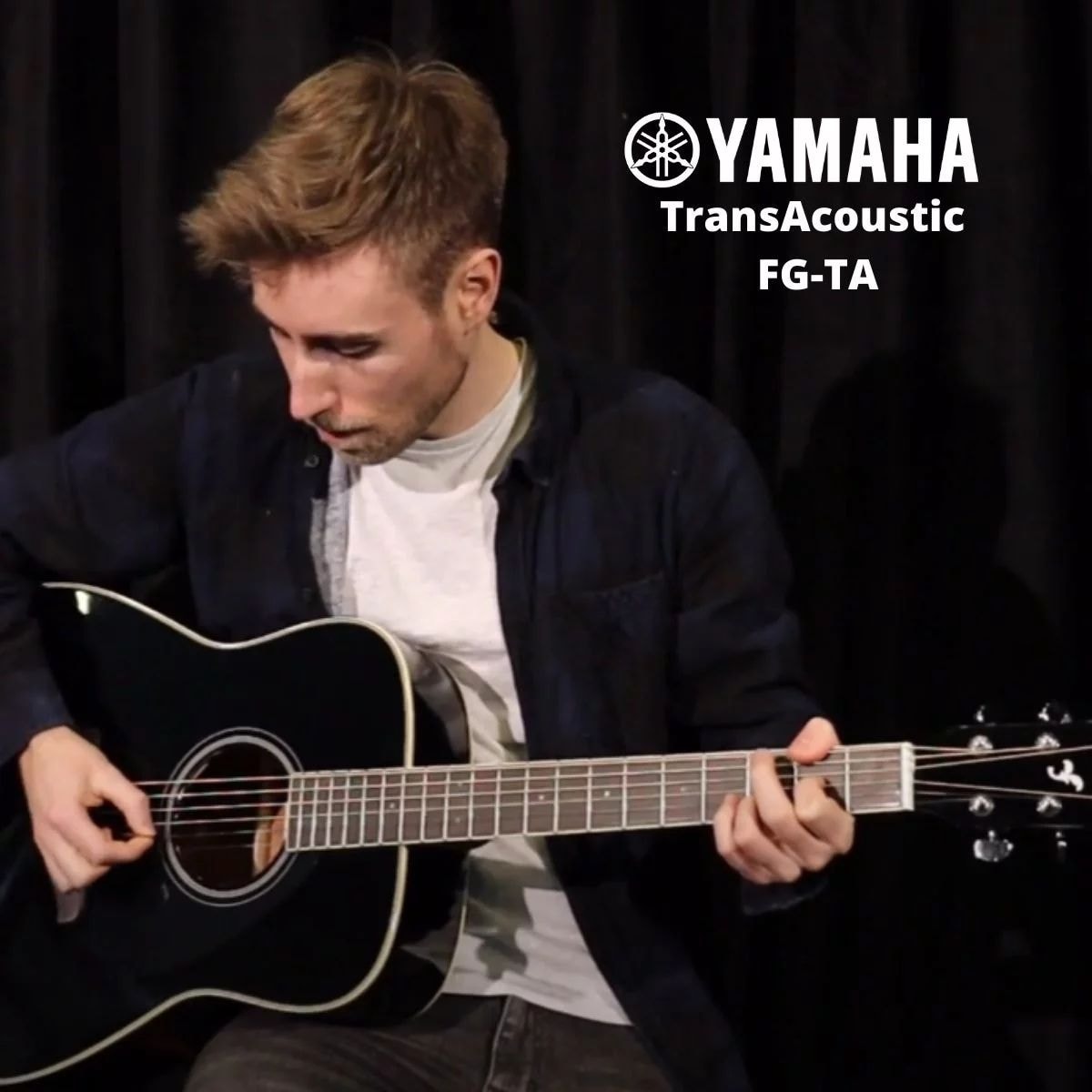 Violão Aço Yamaha Transacoustic FG-TA com Reverb e Chorus - Preto