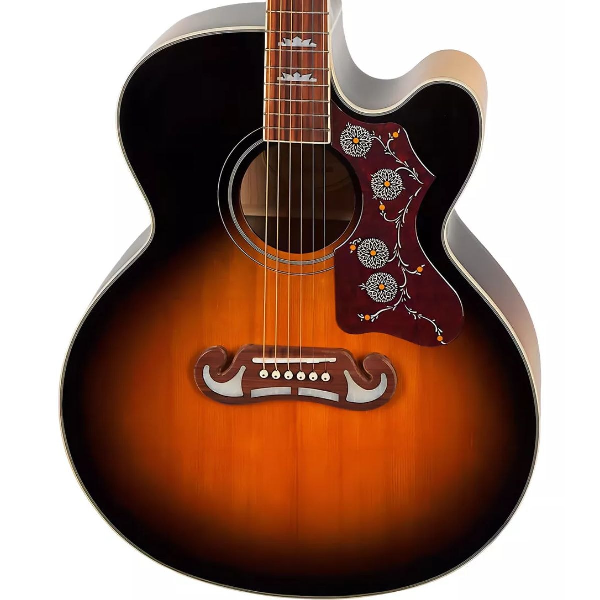 Violão Epiphone Jumbo Eletroacústico Aço J-200EC Studio - Vintage