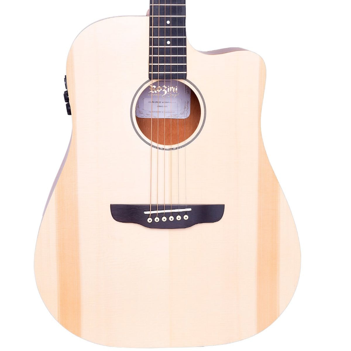 Violão Rozini Flat Nylon Eletroacústico Crude Woodie Imbuia RX518
