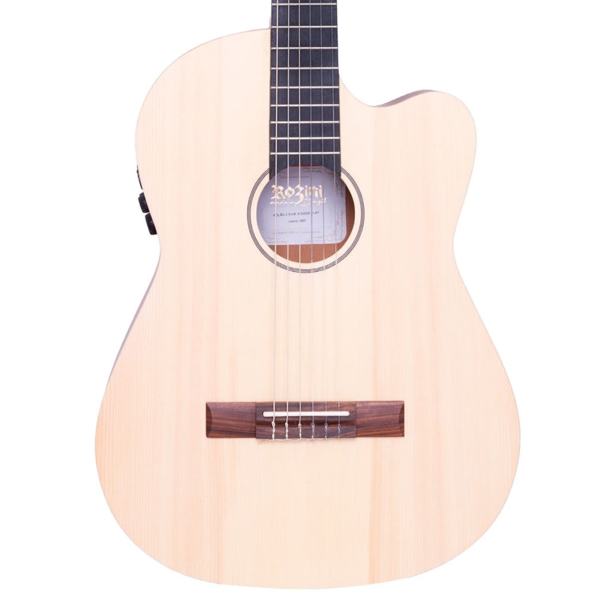 Violão Rozini Flat Nylon Eletroacústico Crude Woodie Imbuia RX518