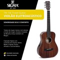 Violão Sigma Travel Guitar Eletroacústico Aço TM-15E com Capa